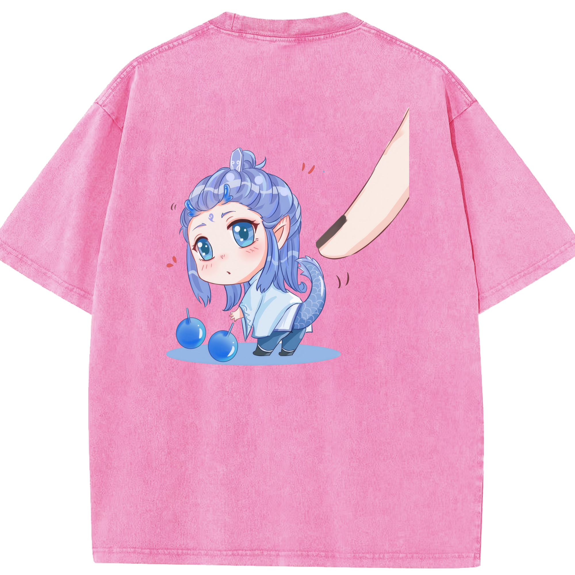 （画像用） Ne Zha 2 ナタ 魔童の大暴れ 綿100% ヴィンテージ風 半袖Tシャツ（背面プリント）